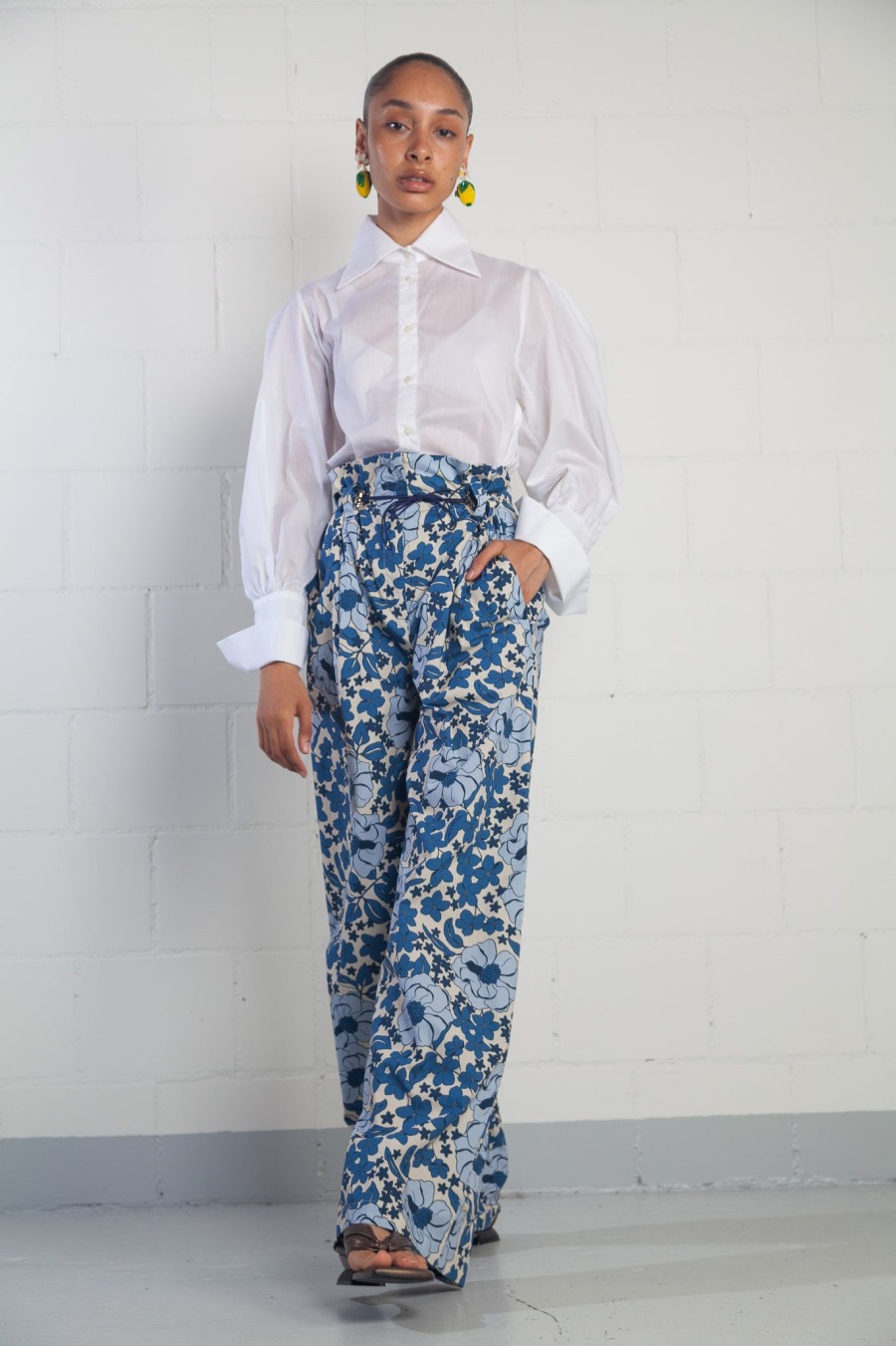 The Label Edition Zoe Pants Blue Bloom - The Label Edition Clearance