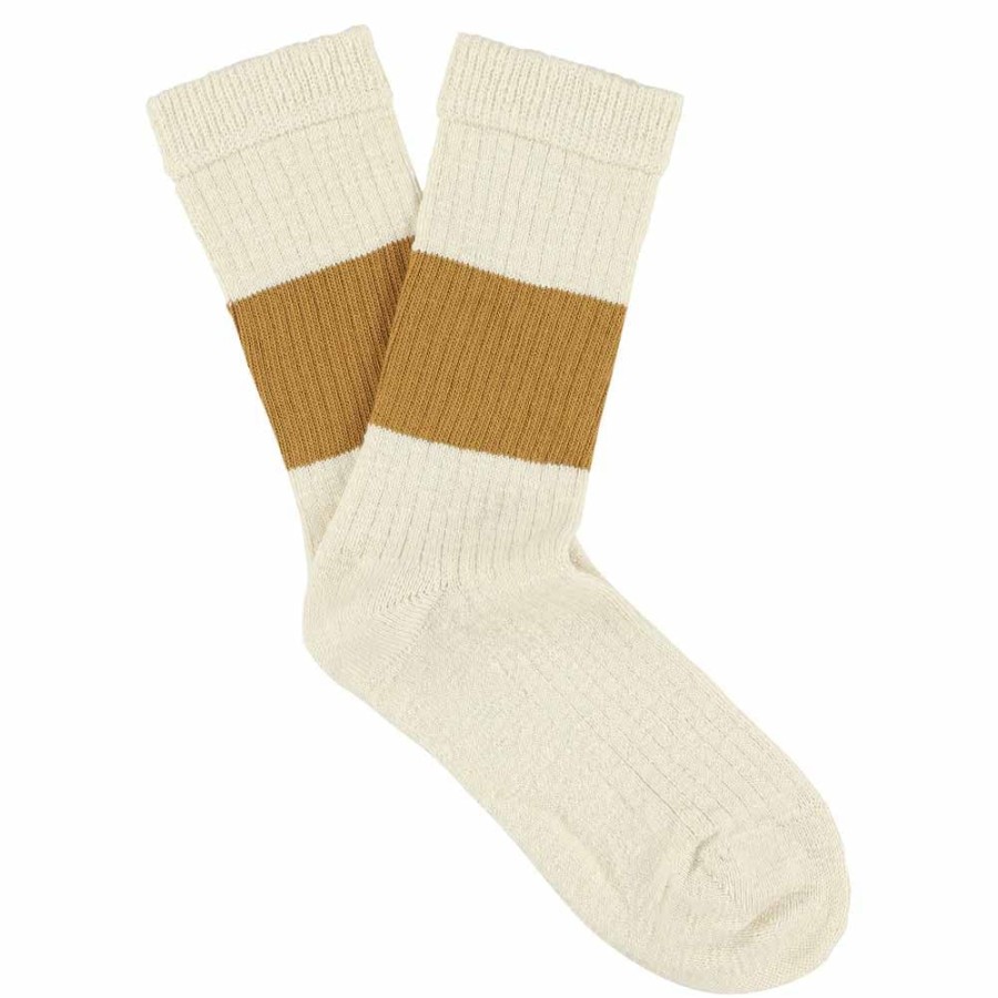 Escuyer Women Melange Band Socks Ecru / Mustard - Escuyer Best