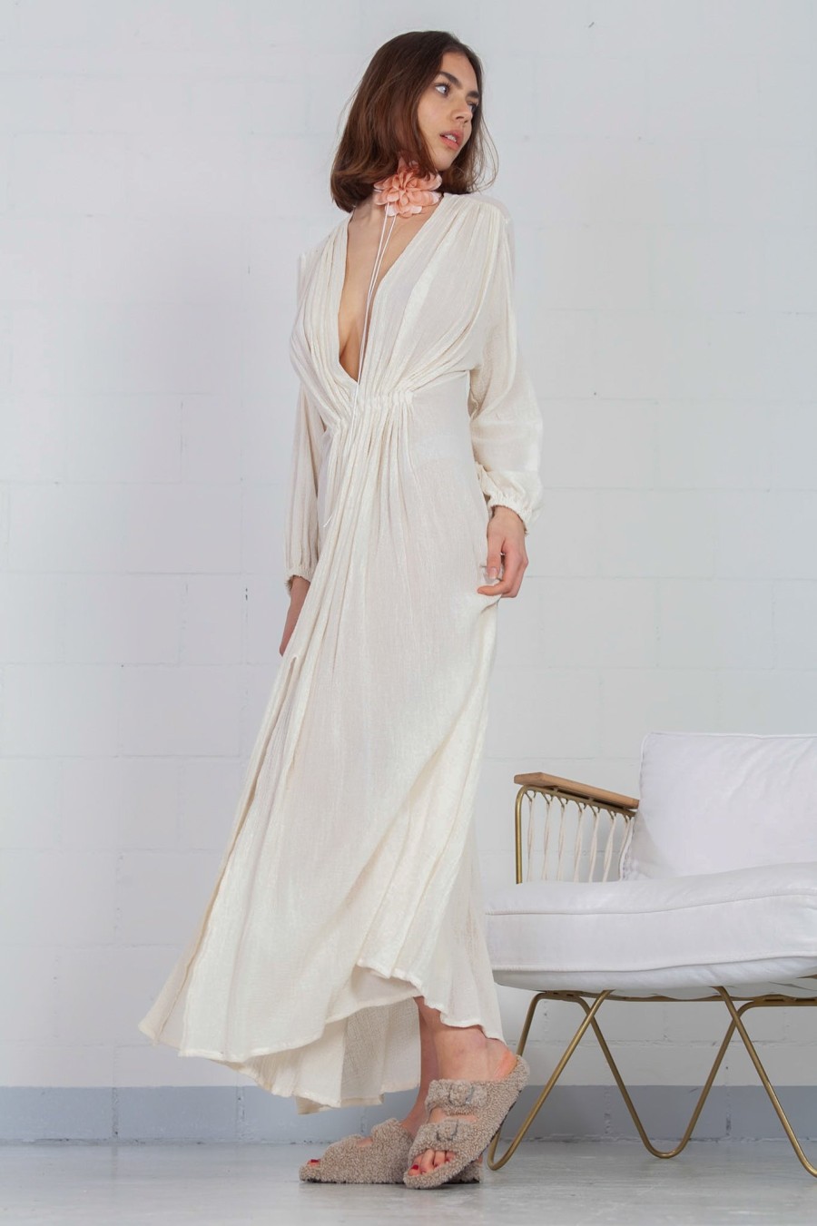 Spiritum Tulum Cream Carlota Dress Wholesale