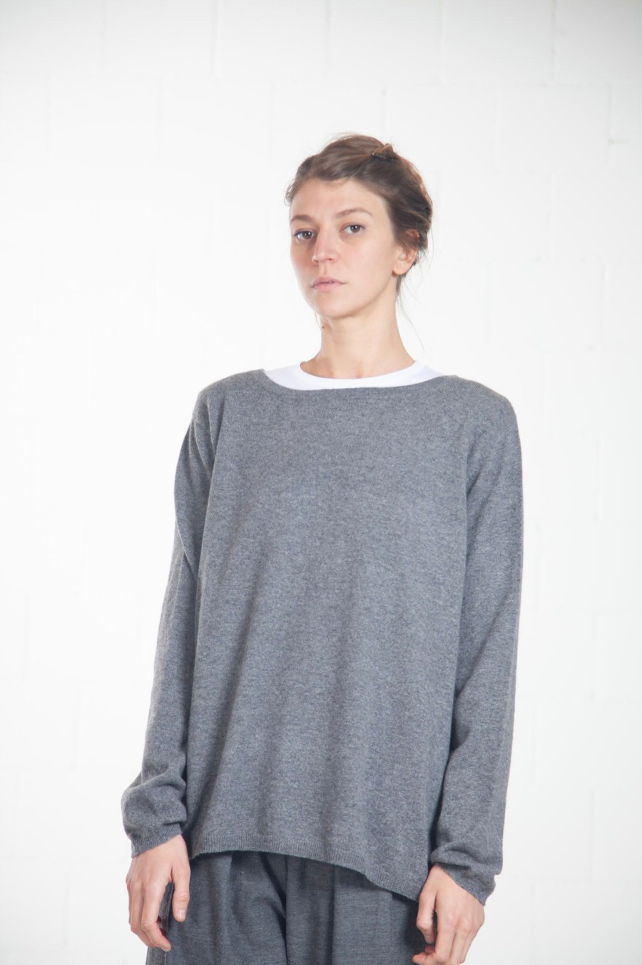 ByAdushka Melange Grey Cashmere Pullover Hot