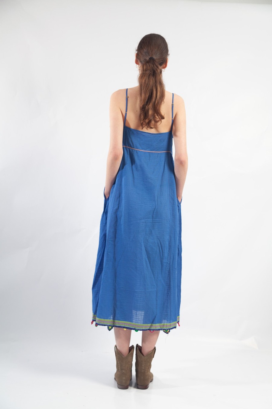 Injiri Injiri Jodhpur-123 Cobalt Cotton Slip Dress Clearance