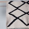 Gilda Balass Moroccan Medium Ivory Rug With Black Geo-Pattern - Gilda Balass Clearance