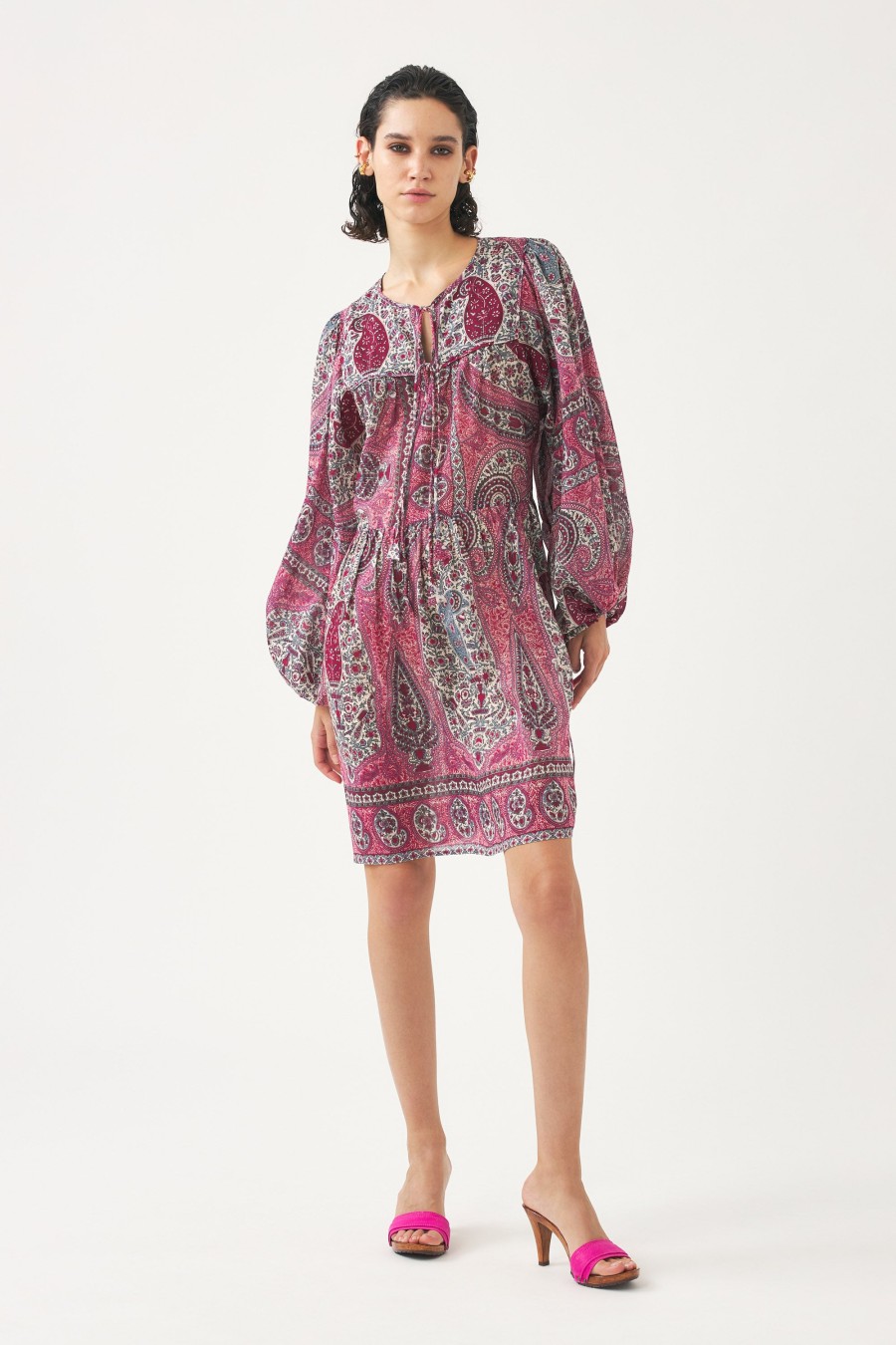 Antik Batik Red Tajar Print Mini Dress Online