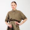 Collection PRIVĒE Collection Privee? Straw Green Shirt Wholesale