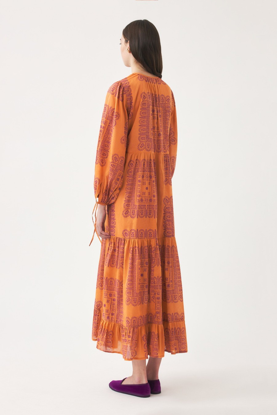 Antik Batik Nalii Cotton Voile Print Maxi Dress Clearance