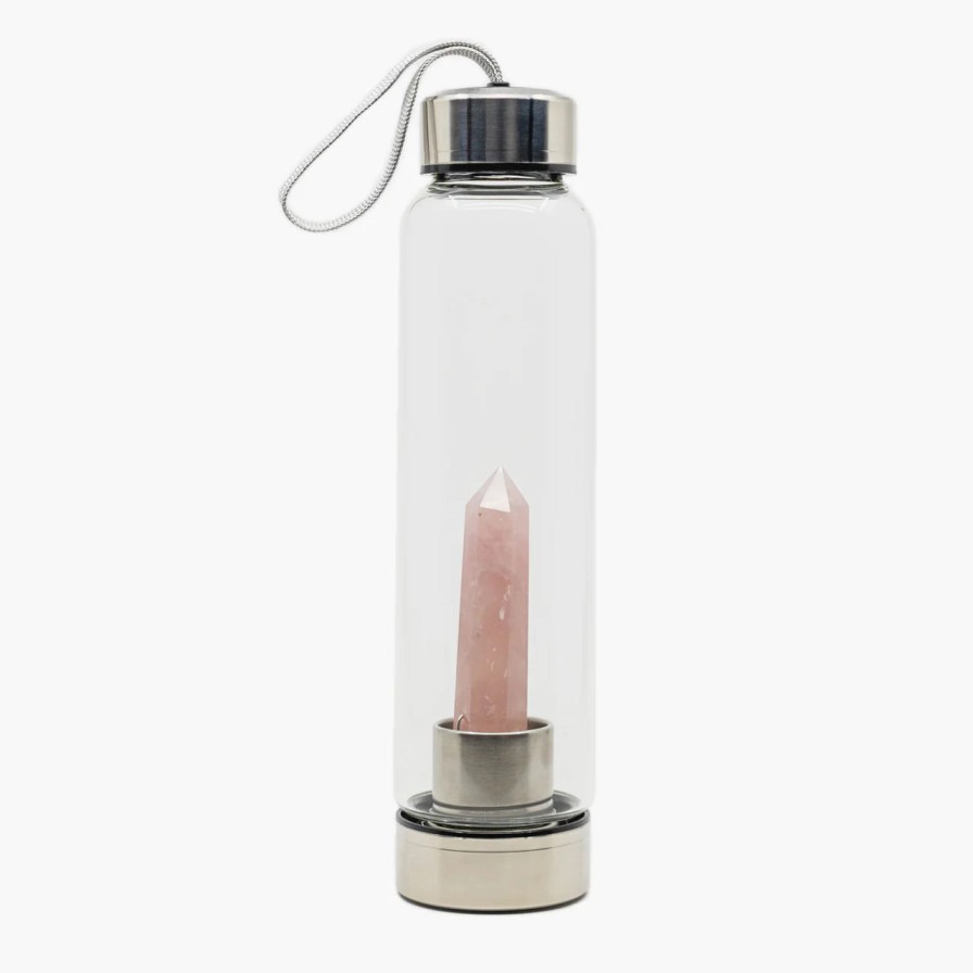 The Goddess Collective The Goddess Collective Rose Quartz Crystal Water Bottle Clearance