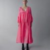 Anaak Fluoro Pink Airi Tussar Maxi Dress New