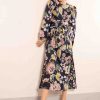 Billie Dresses Midnight Blue Darcy Flower Printed Dress - Billie Dresses Wholesale