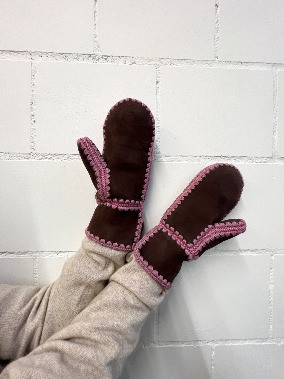 ByAdushka Cyclamen Handmade Shearling Gloves Online