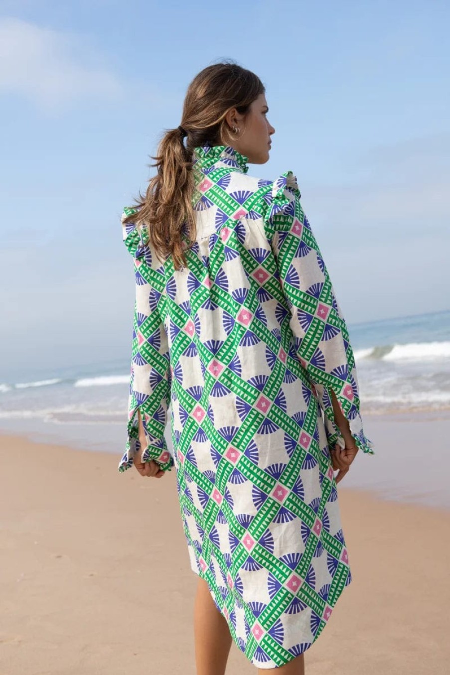 Odile Coco Oversized-Shirt Circles Dress Online