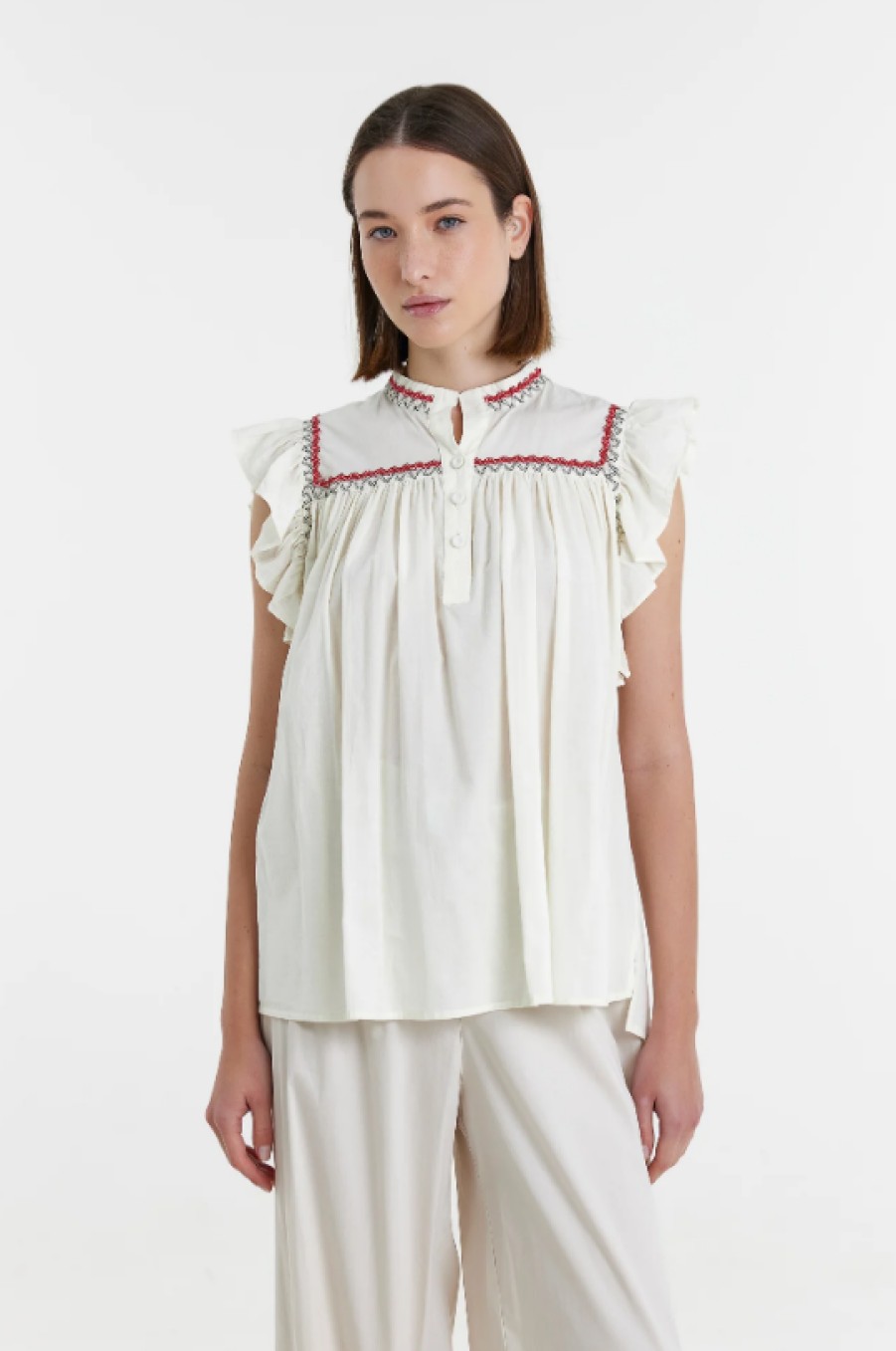 Devotion Twins Devotion Twins Amarilis Ruffle Blouse Wholesale