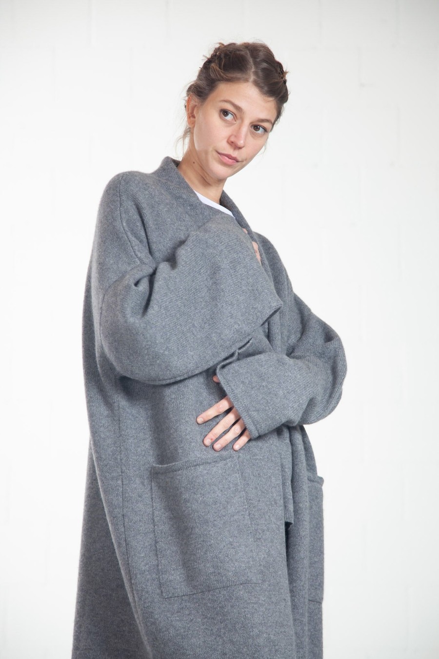 ByAdushka Melange Grey Cashmere Jacket Wholesale