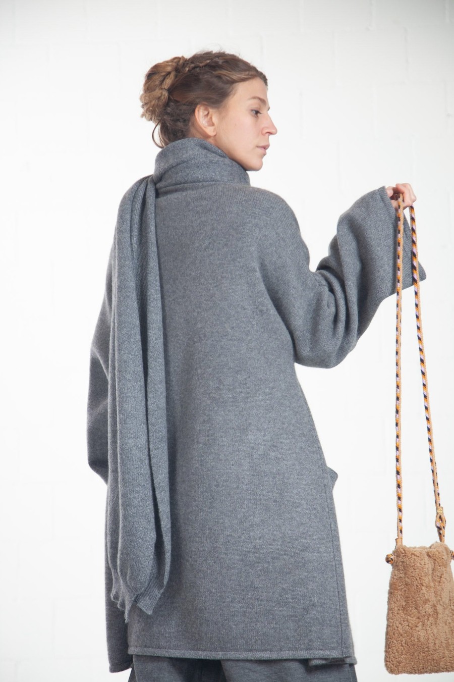 ByAdushka Melange Grey Cashmere Jacket Wholesale