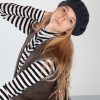 Phisique Du Role Black Striped High-Neck Shirt Clearance