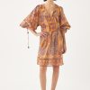 Antik Batik Rust Tajar Print Mini Dress Best