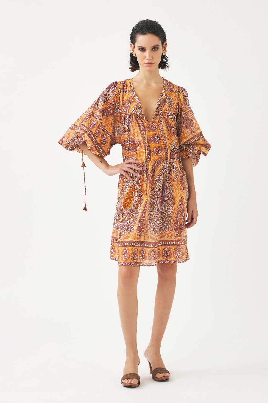 Antik Batik Rust Tajar Print Mini Dress Best