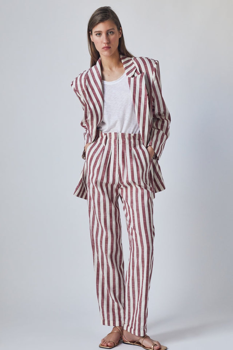 The Label Edition Gibson Pants Red Stripes - The Label Edition Hot