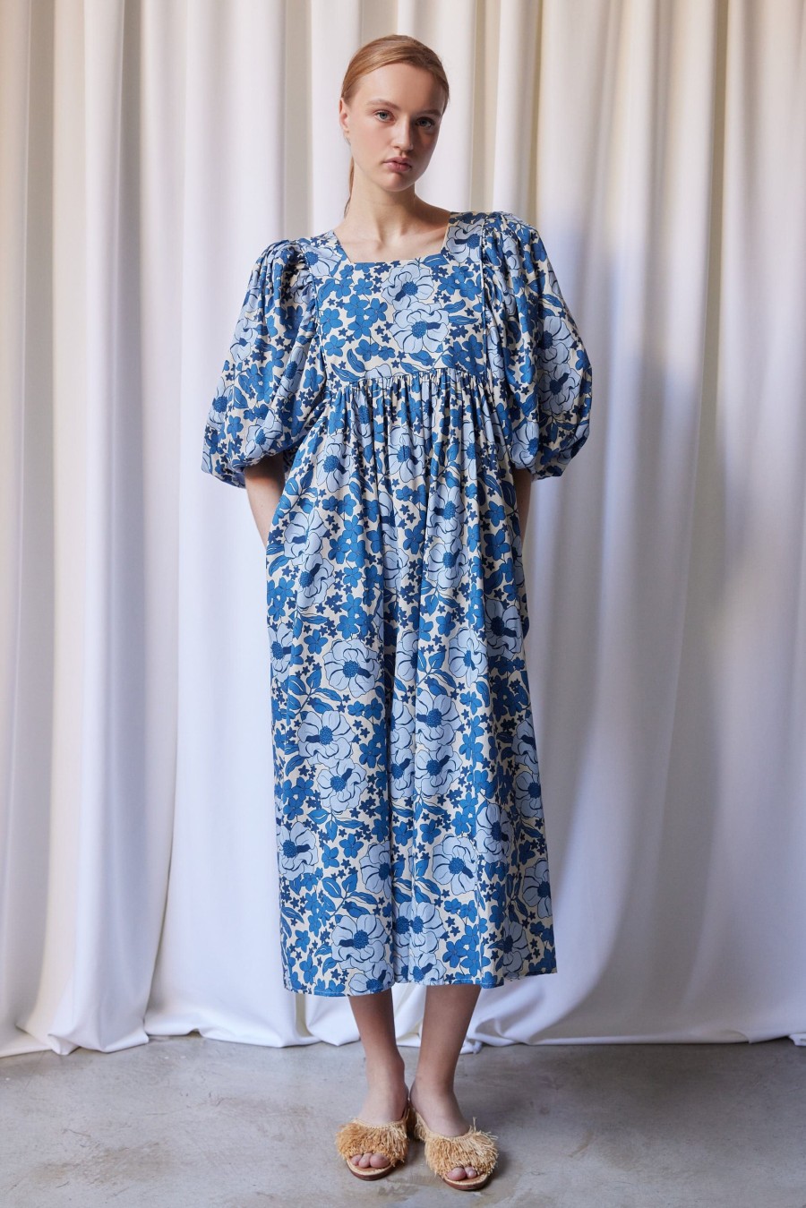 The Label Edition Peggy Dress Blue Bloom - The Label Edition Hot