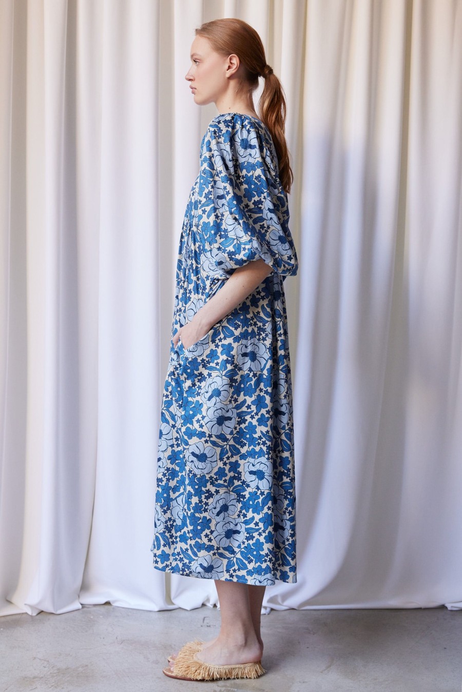 The Label Edition Peggy Dress Blue Bloom - The Label Edition Hot