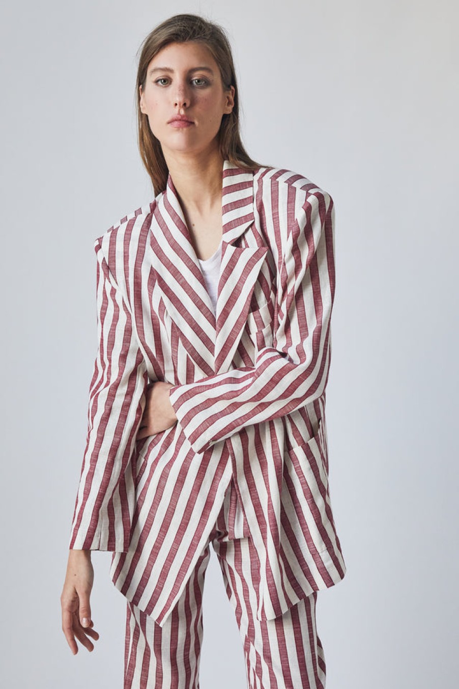 The Label Edition Felix Blazer Red Stripes - The Label Edition Online