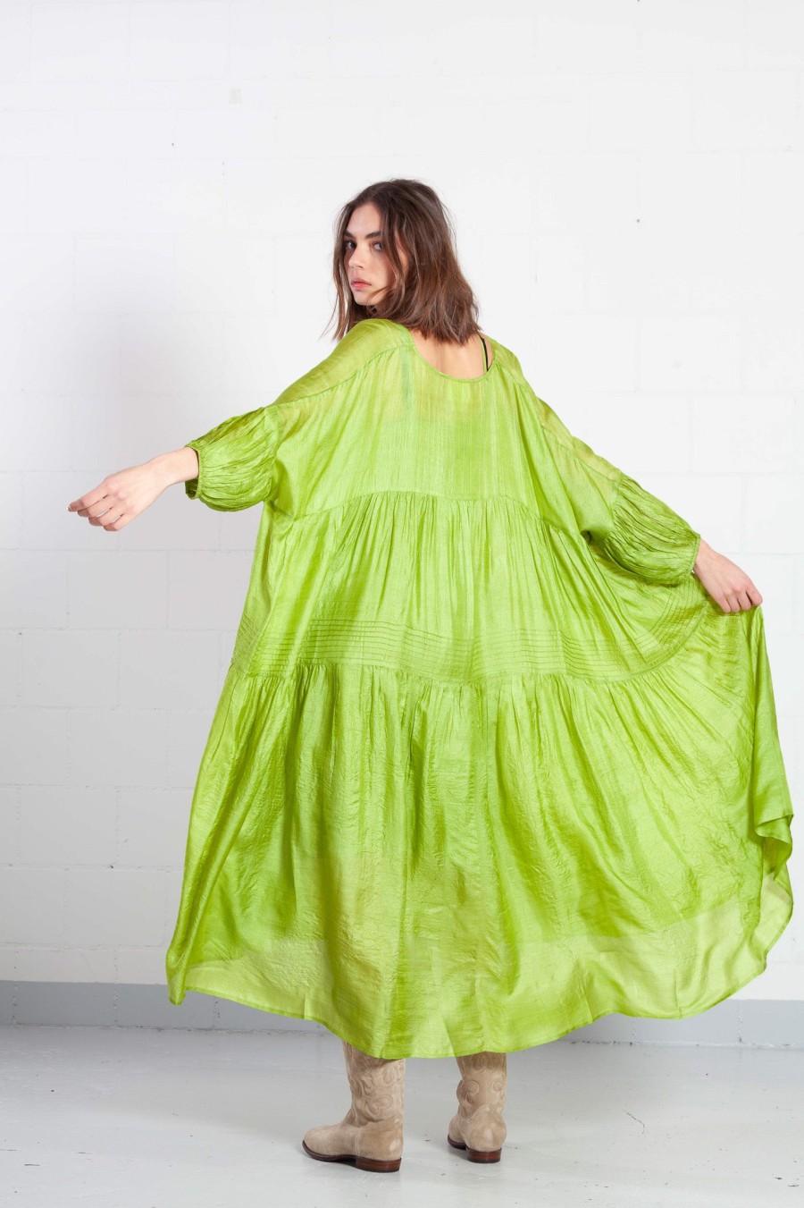 Anaak Night Green Airi Tussar Maxi Dress Best