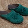 Antidoti Frangyna Velour Green Clogs - Antidoti Clearance