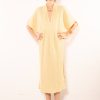 Anaak Kai Shawl Collar Sulphur Caftan - Anaak Wholesale