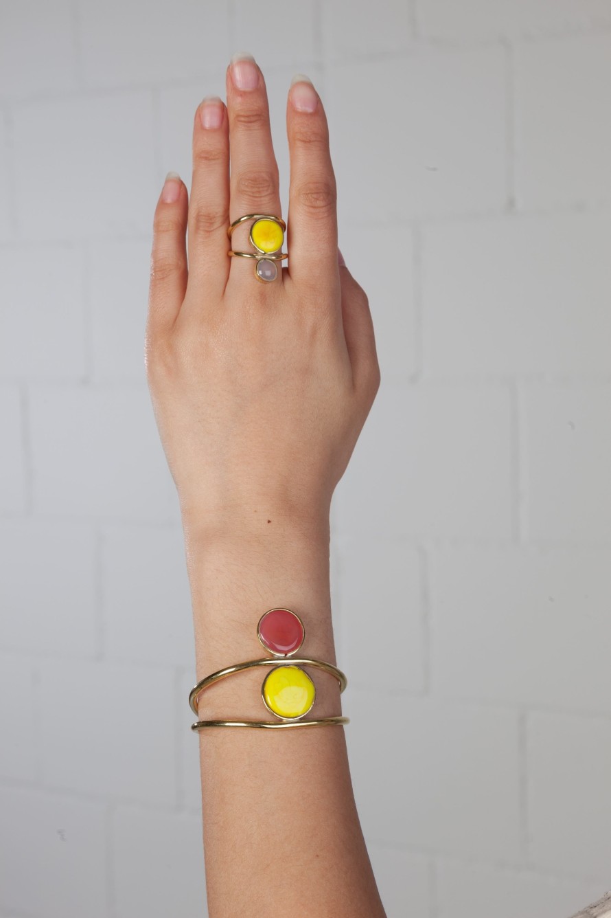 Stephane Szendy Rose Et Jaune Double Theird Eye Bracelet - Stephane Szendy Best