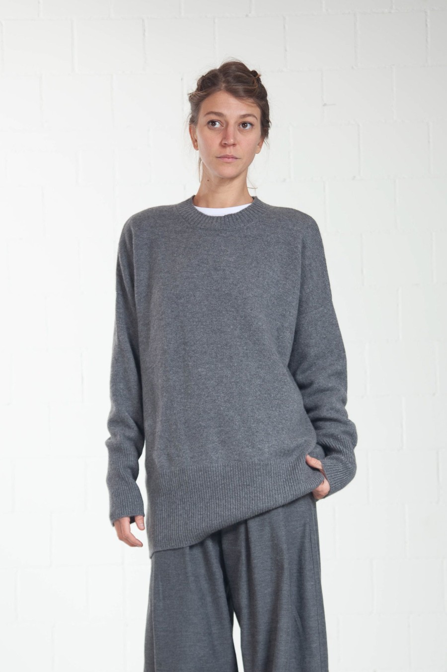 ByAdushka Melange Grey Cashmere Sweater New