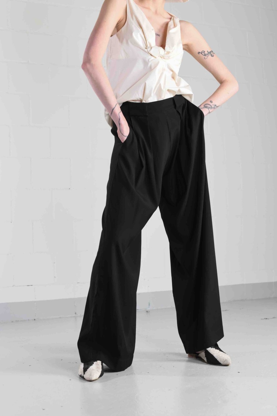 ByAdushka Black Parigi Silk Pants Clearance