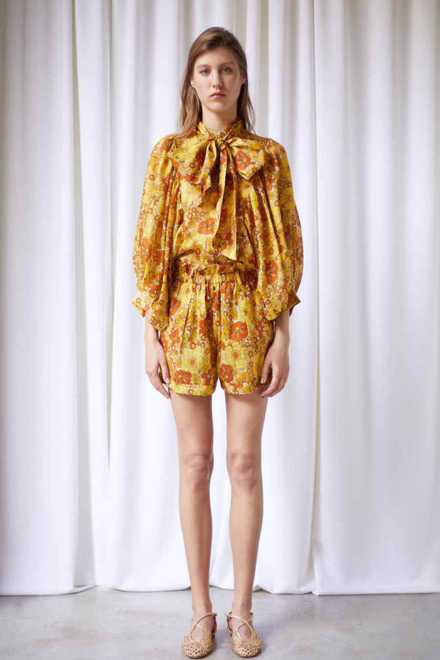 The Label Edition Maeva Shorts Yellow Bloom - The Label Edition Online