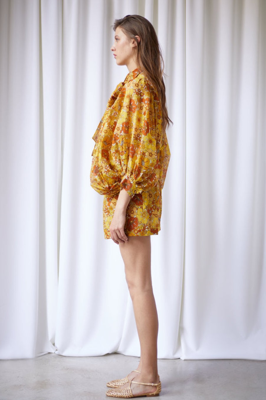 The Label Edition Maeva Shorts Yellow Bloom - The Label Edition Online