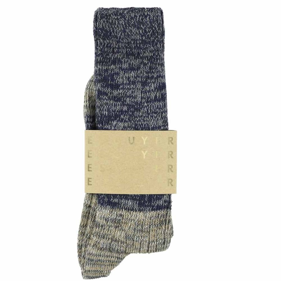 Escuyer Men Melange Block Socks Blue / Grey - Escuyer Wholesale