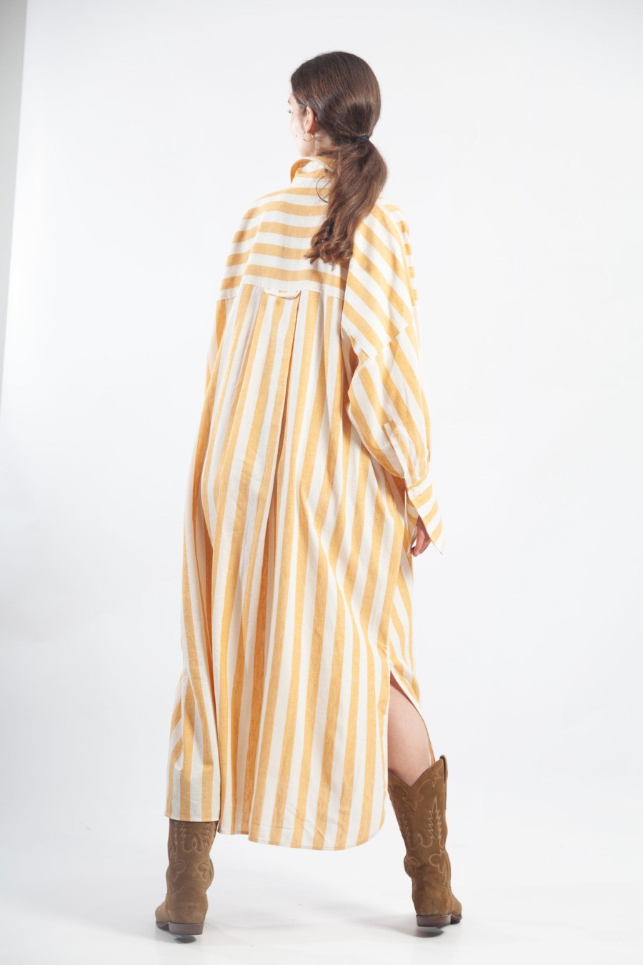 By Adushka Maldive Ochre Oversize Shirt Dress - Byadushka Best